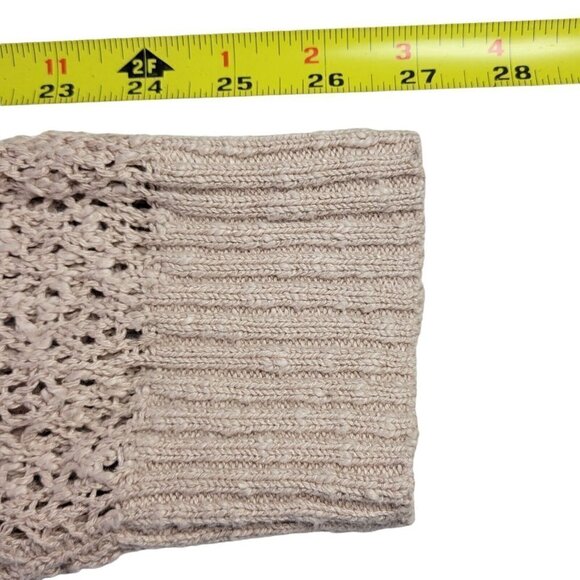 Torrid Sweater Size 1 1X Open Stitch Knit V Neck Pullover Long Sleeves Beige - Picture 12 of 14
